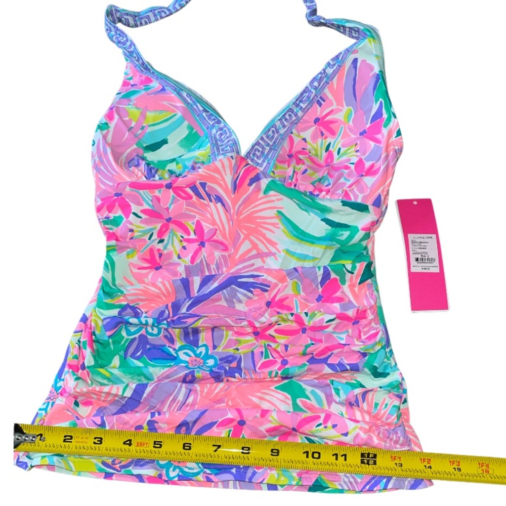 Lilly Pulitzer Bliss Halter Tankini in Pastel Pink Blue Floral - Picture 10 of 12